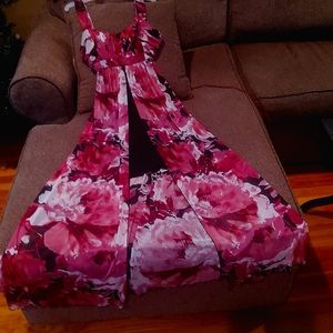 Mauve Floral High Low Dress